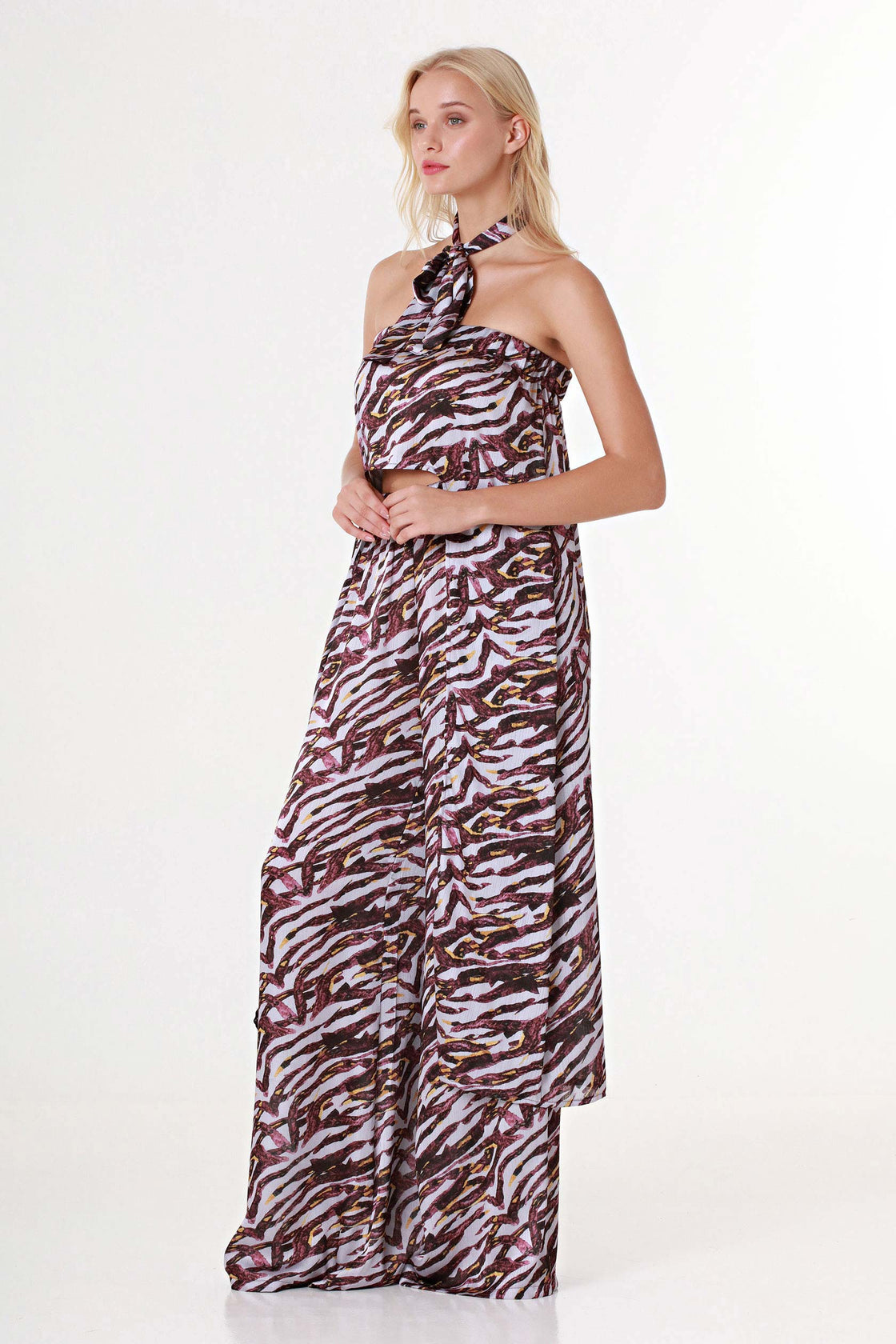 Strapless ZebraPrint Long Top