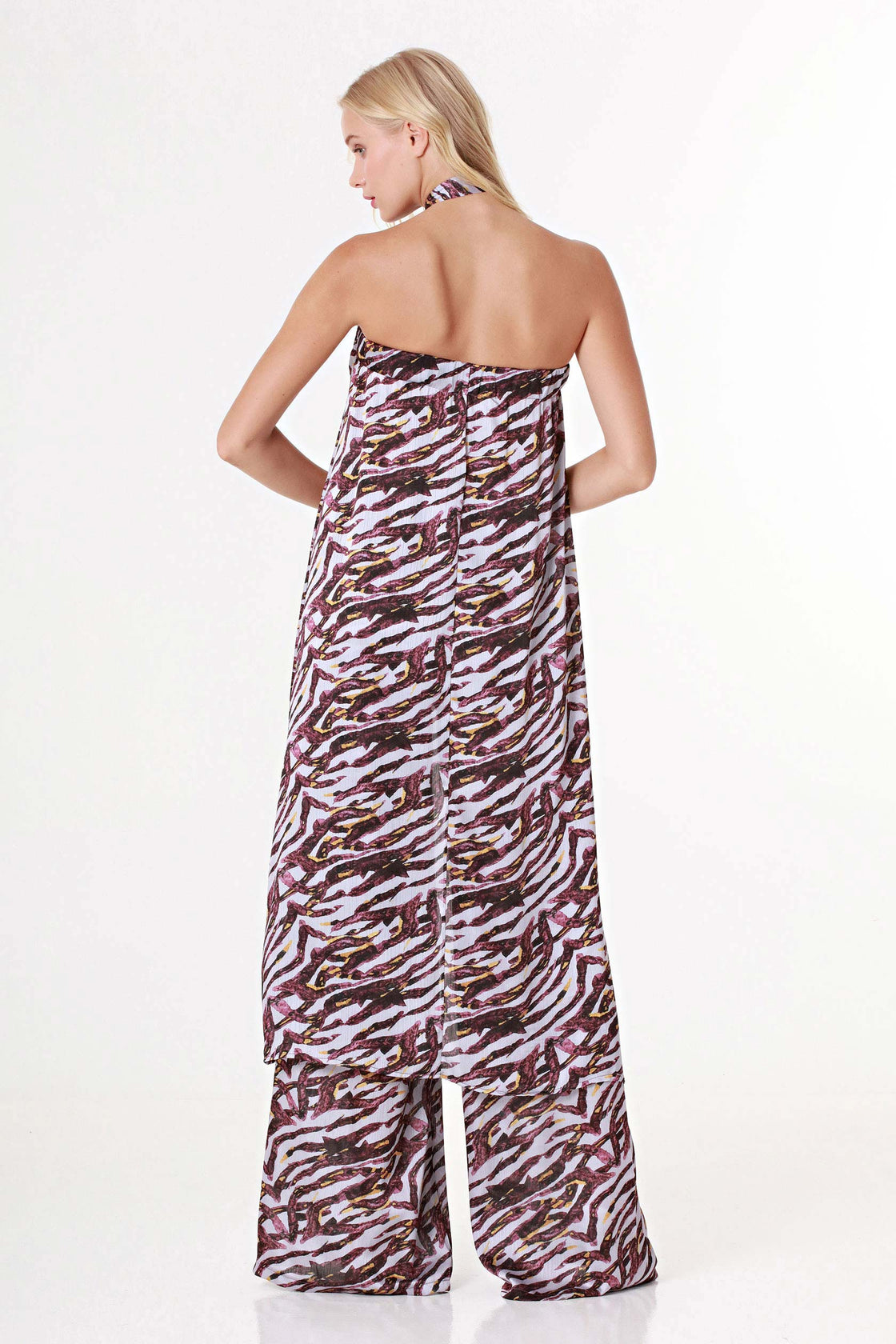 Strapless ZebraPrint Long Top