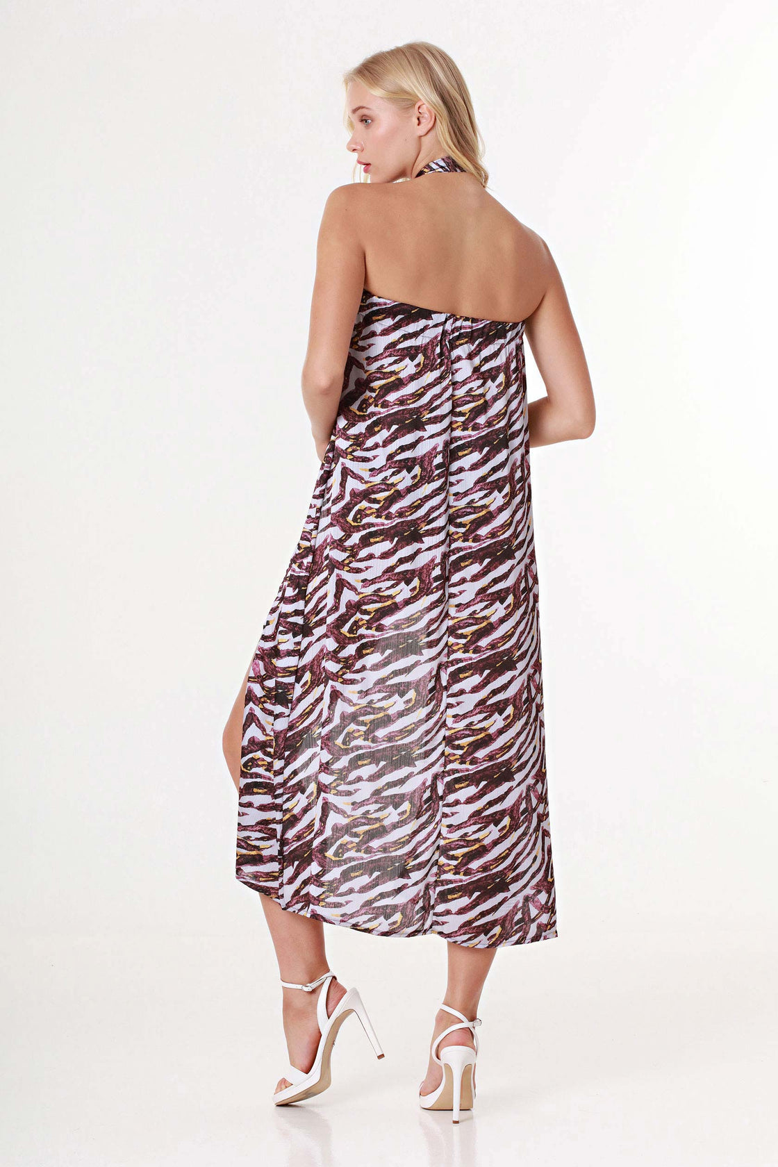 Strapless ZebraPrint Long Top