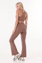 Sleek Silhouette Brown Bootcut Leggings