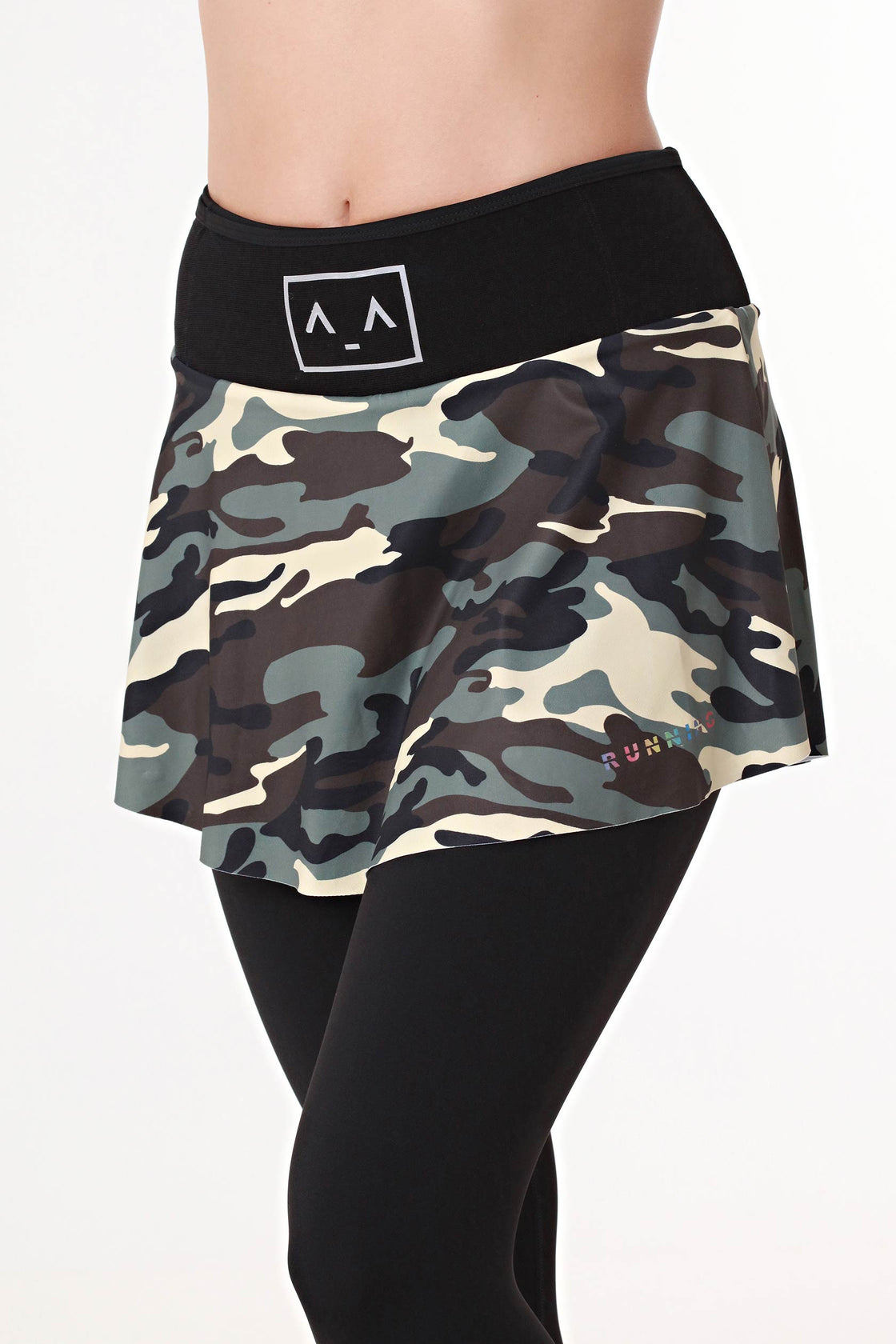 Militaire Play Tennis Skirt with Integrated Black Leggings