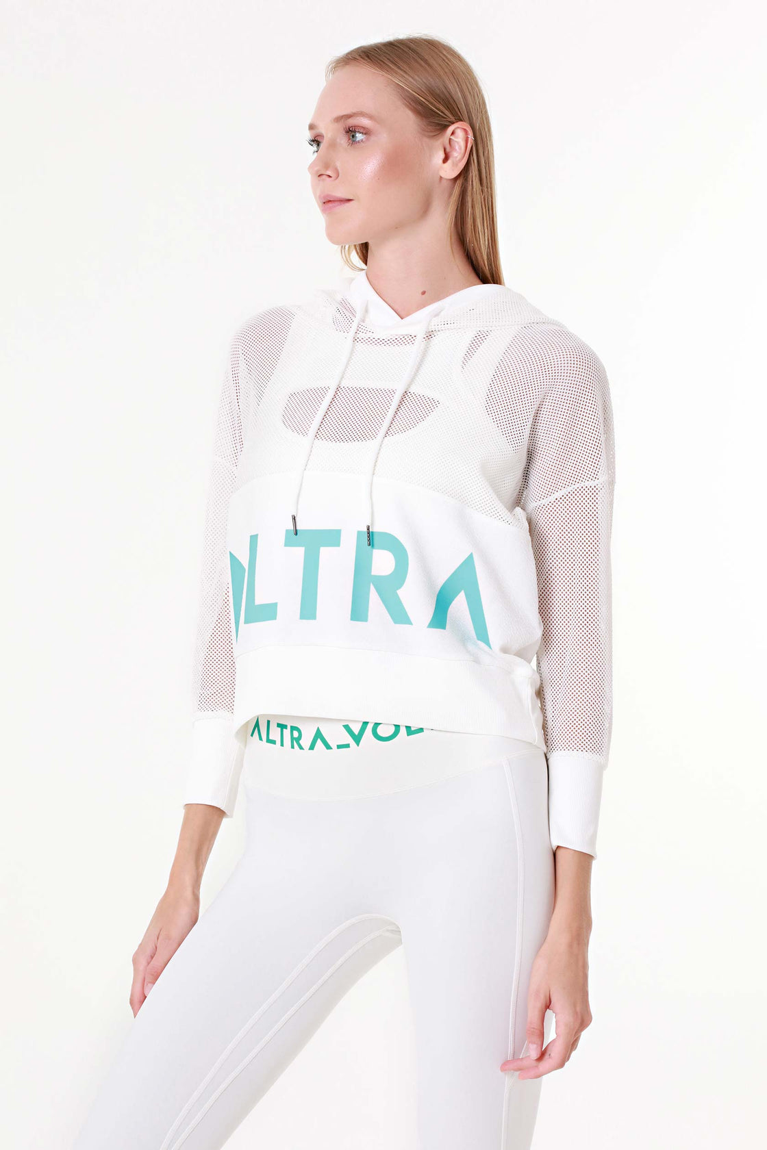 Airflow White Mesh Sweatshirt