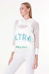 Airflow White Mesh Sweatshirt