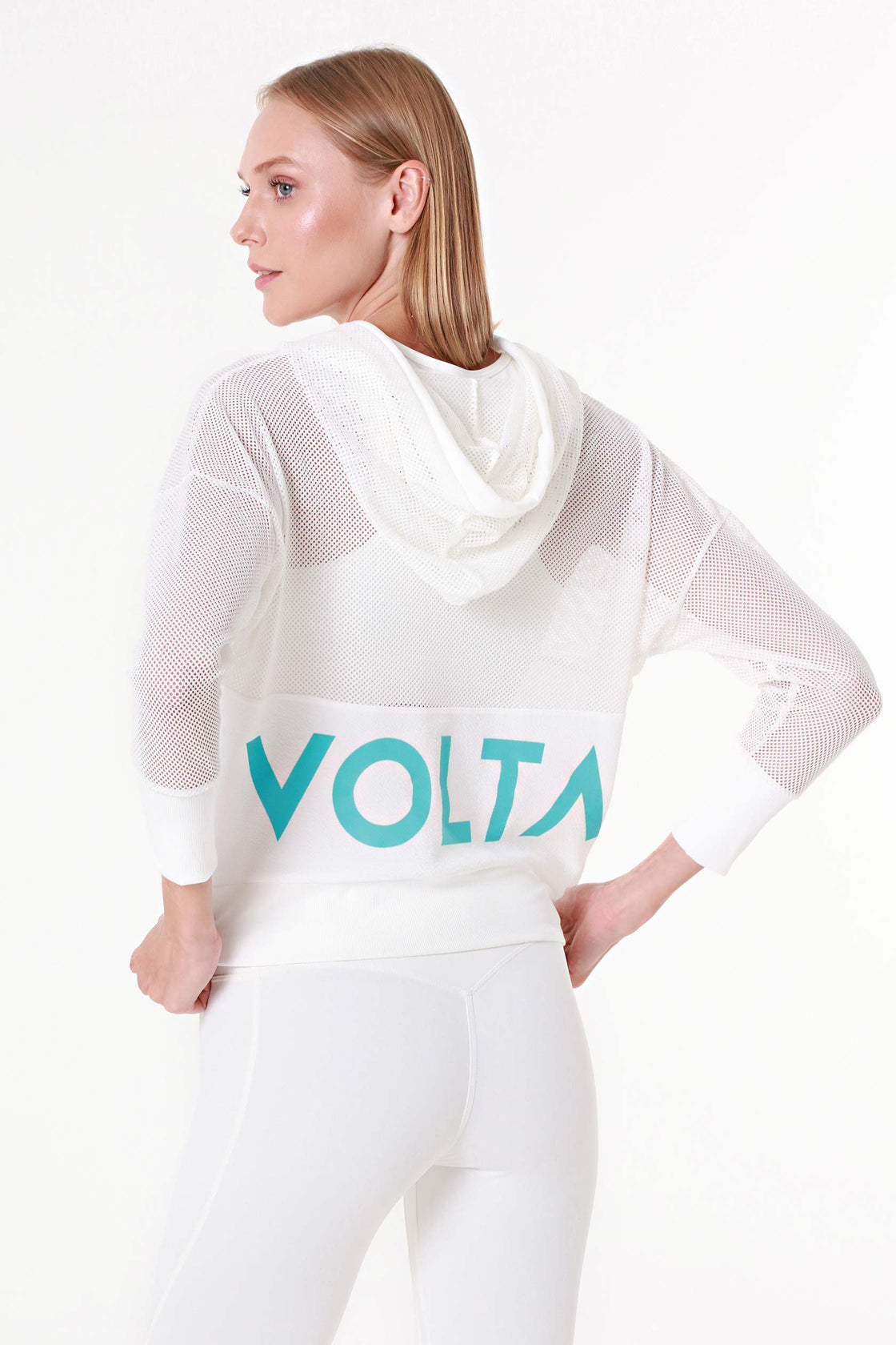 Airflow White Mesh Sweatshirt