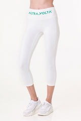 Signature Emblem White Leggings