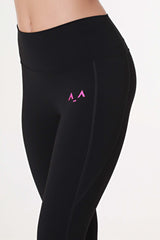 Signature Emblem Black Leggings