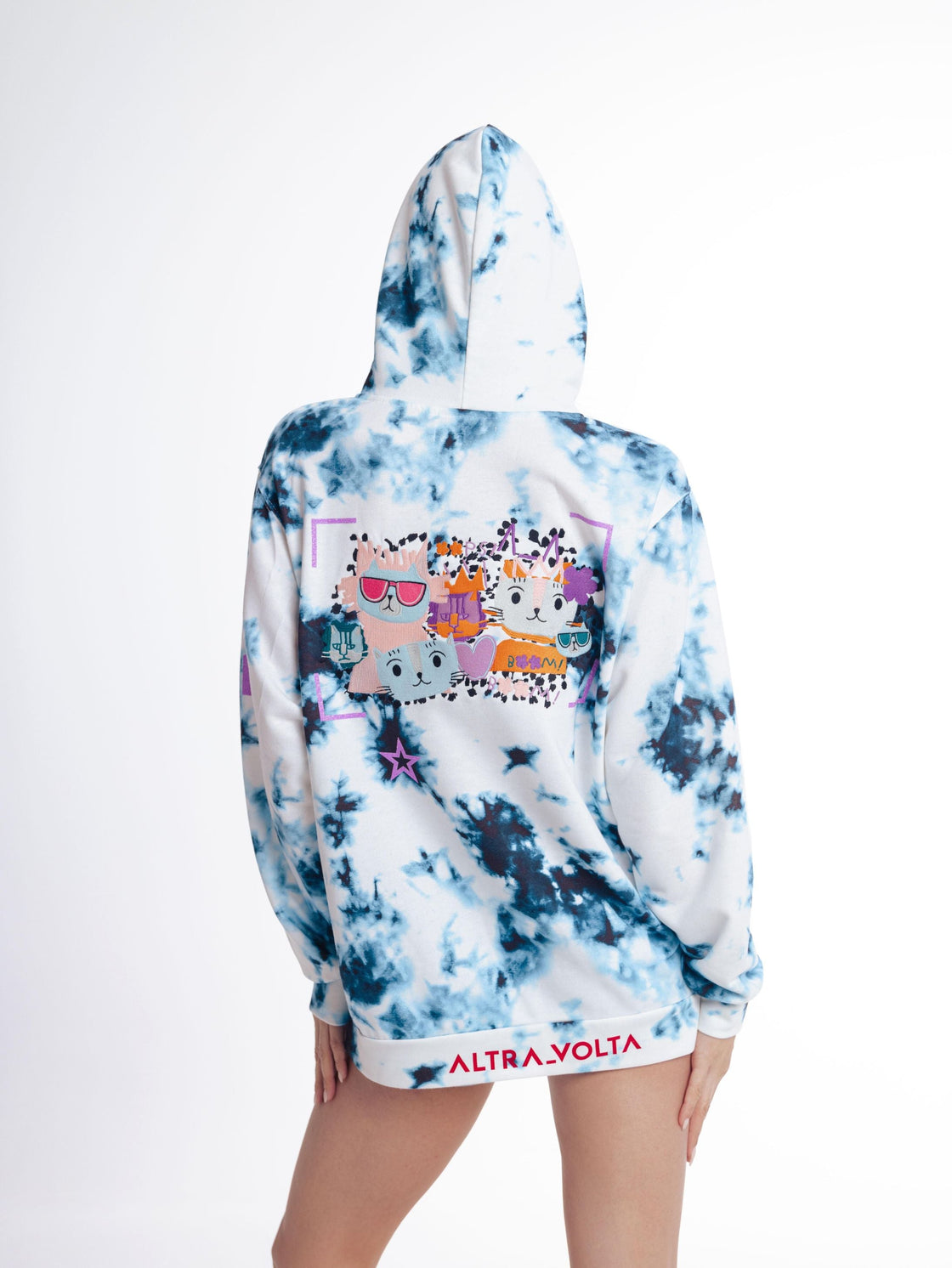 Oversized Blue Tie Dye Hoodie