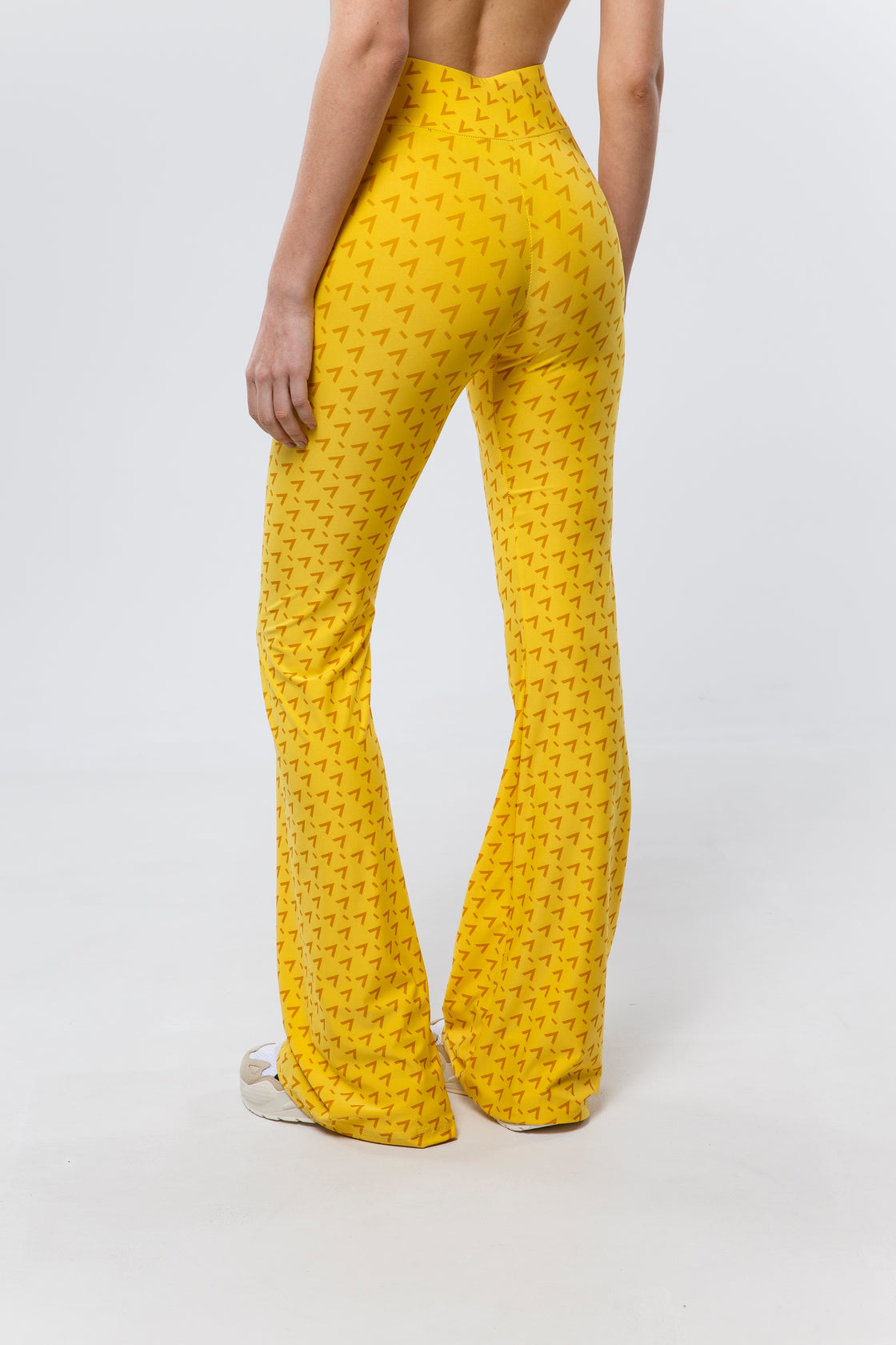 High-Rise Flared Yellow Leggings