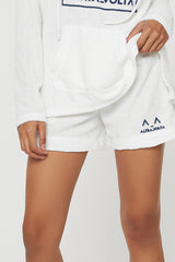 Blissful Comfort White Terry Cotton Shorts