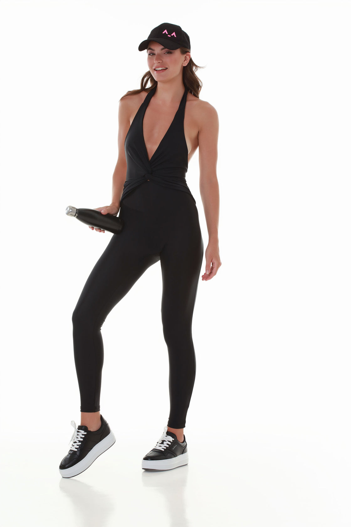 Noir Deep V Jumpsuit