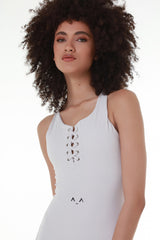 Barest Essential OffWhite sleevless Unitard