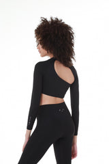 Elegance Extended Long sleeve Black Top