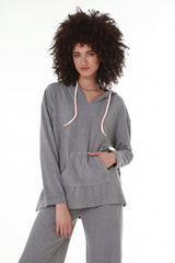 CozyComfort Light Grey Terry Cotton Hoodie