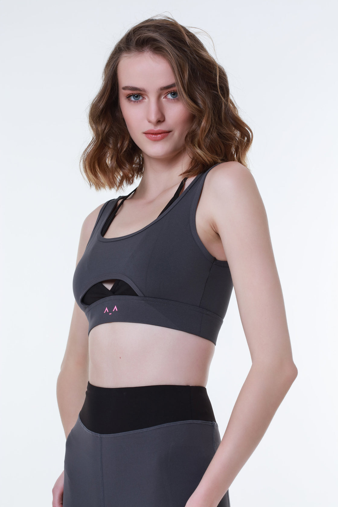 Grey-Black Sporty Top