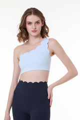 One Shoulder Sky Blue Top