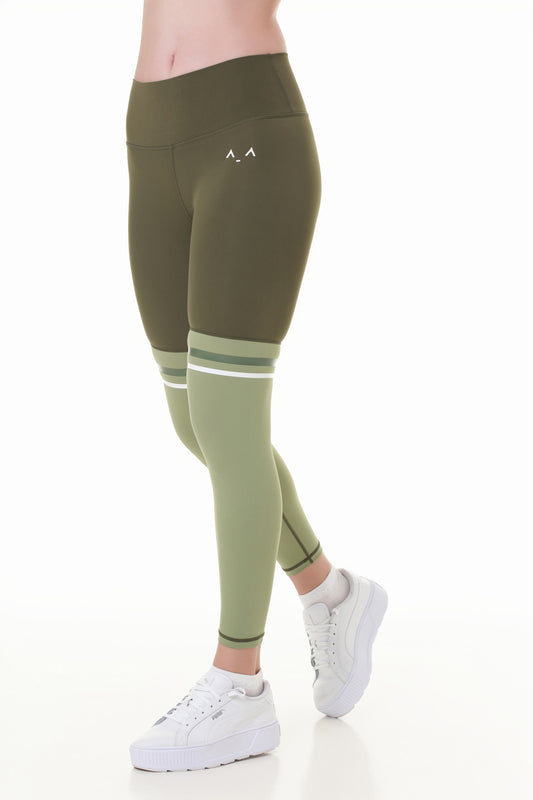 Green Two-Tone Leggings