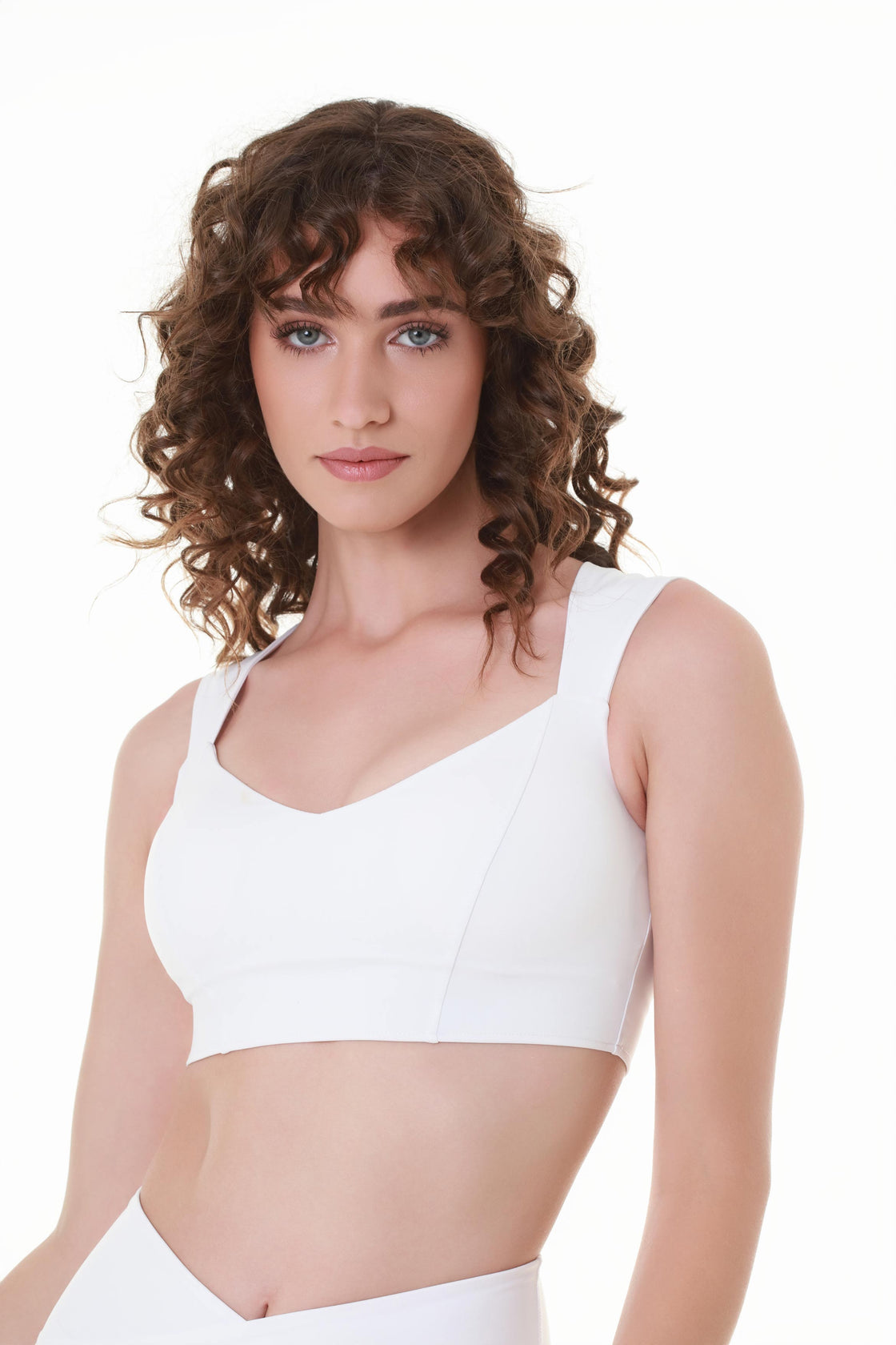 White V-Neck Sport Top