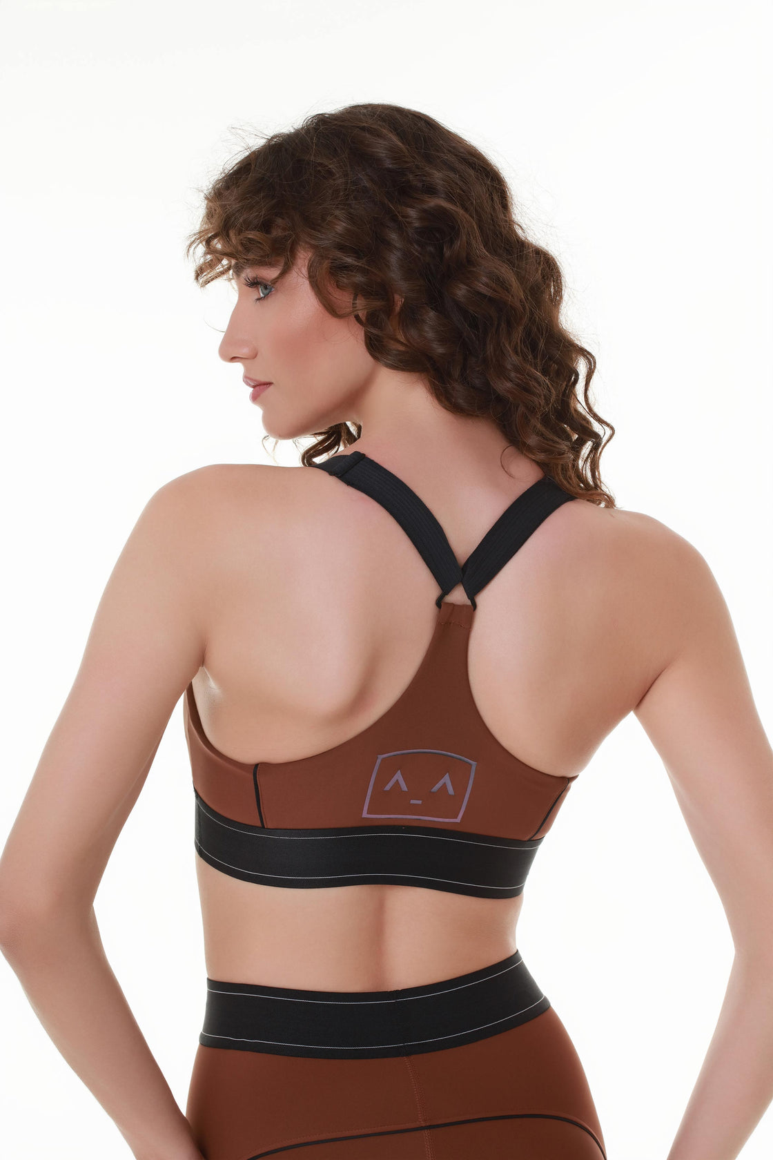 Cross-Back Dual Tone Brown Top