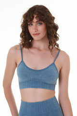 Azure Elegance Sports Bra