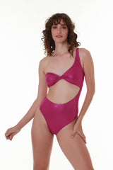 Gleam & Grace One Piece Metallic Fuchsia swimwear