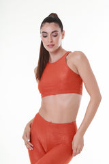 SnakePrint Orange Crop Top 