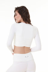 Elegance Extended Long sleeve White Top