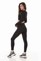 Elegance Extended Long sleeve Black Top