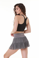 Charcoal Ruffle Skirt