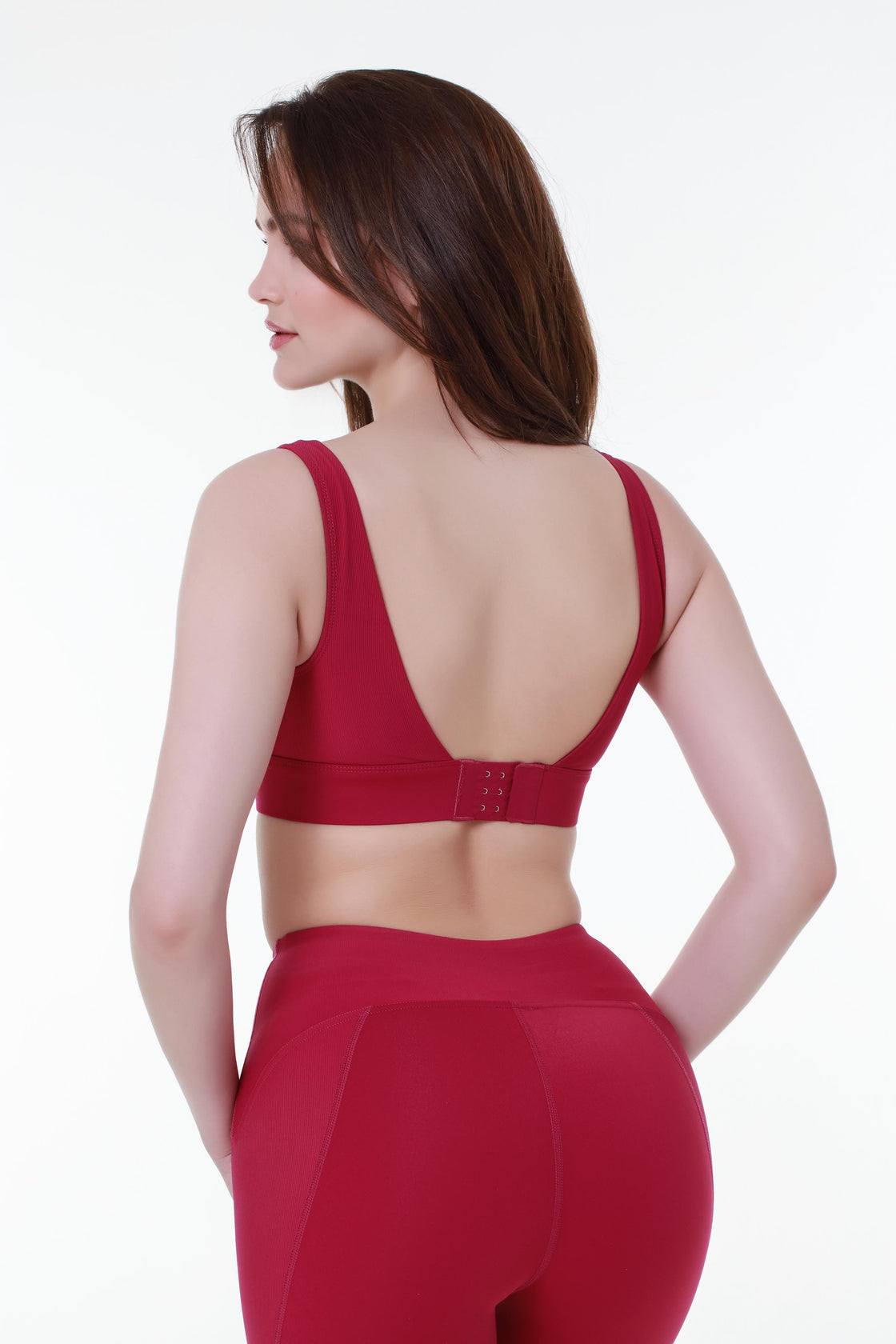 Burgundy Open Back Sports Top