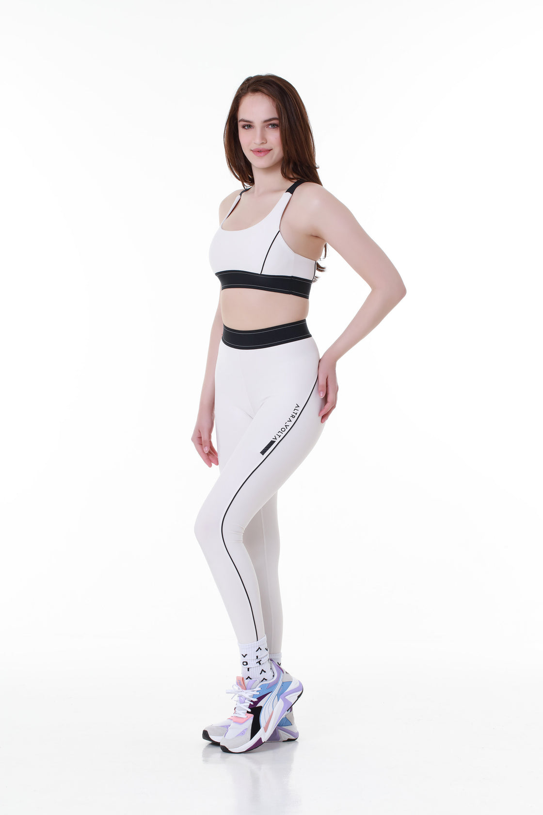 Dual Tone White Leggings