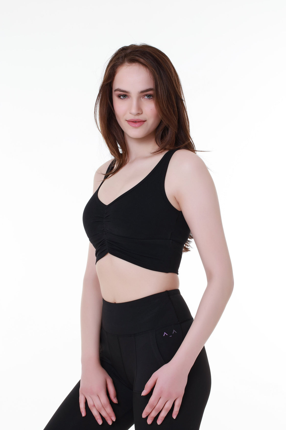 Black Fold-Cut Top