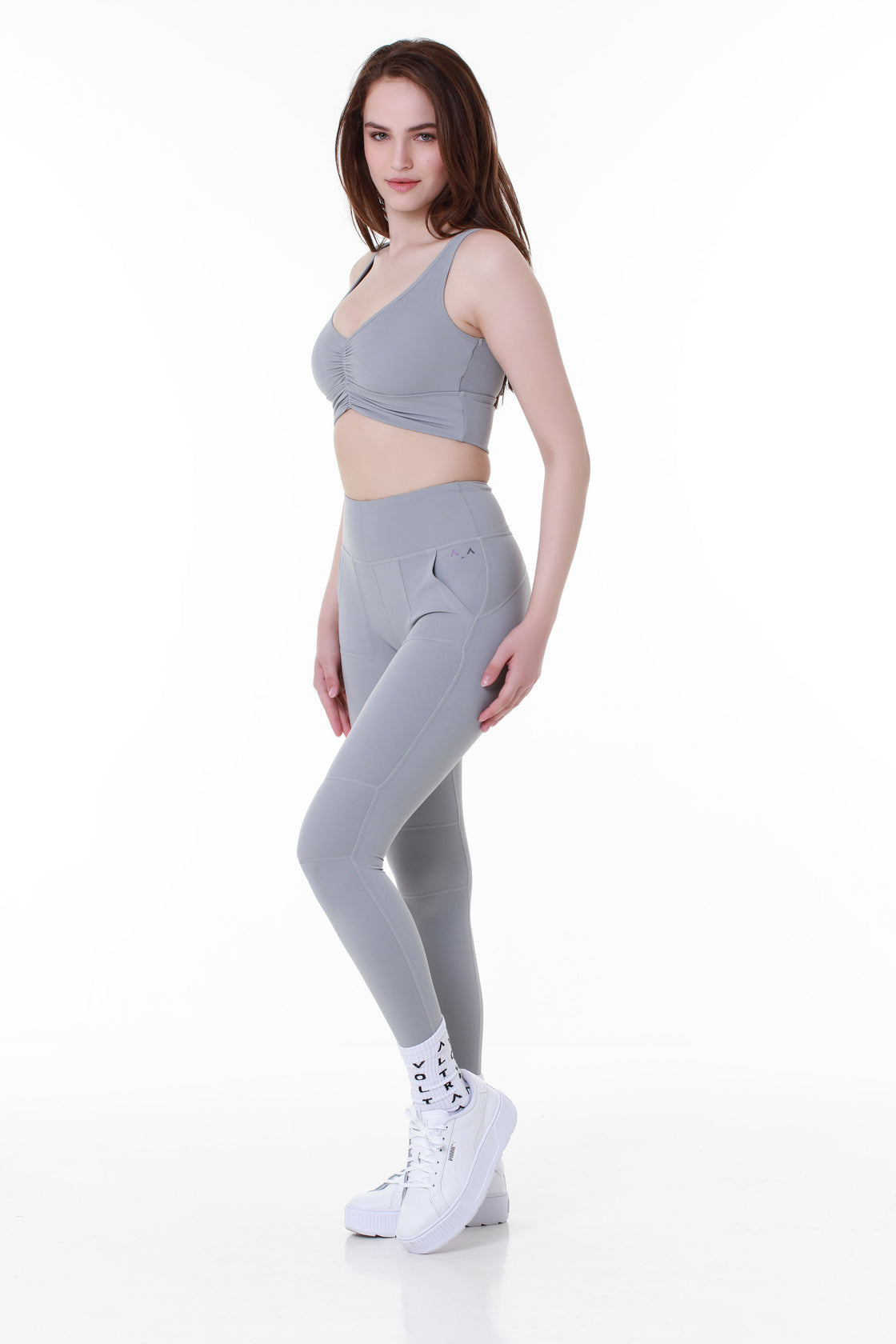 Light Grey Fold-Cut Top