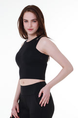 Black Double Strap Cropped Top