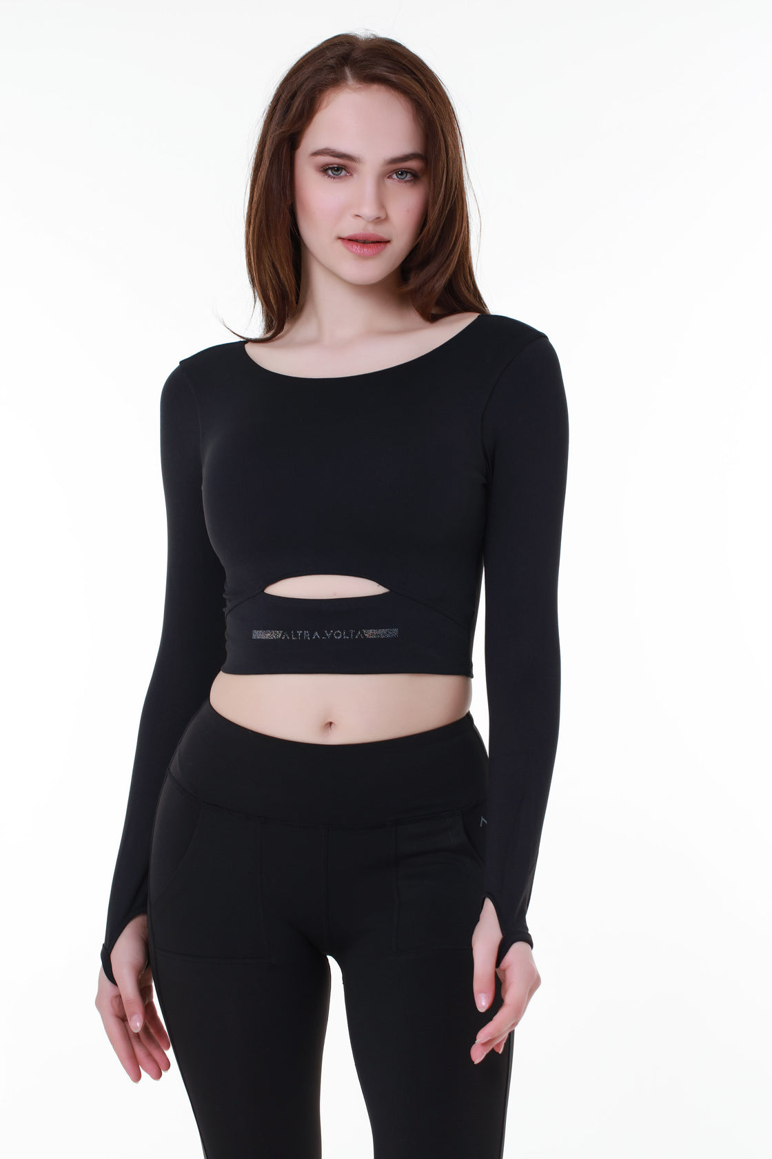 Sporty Cut-Out Black Top