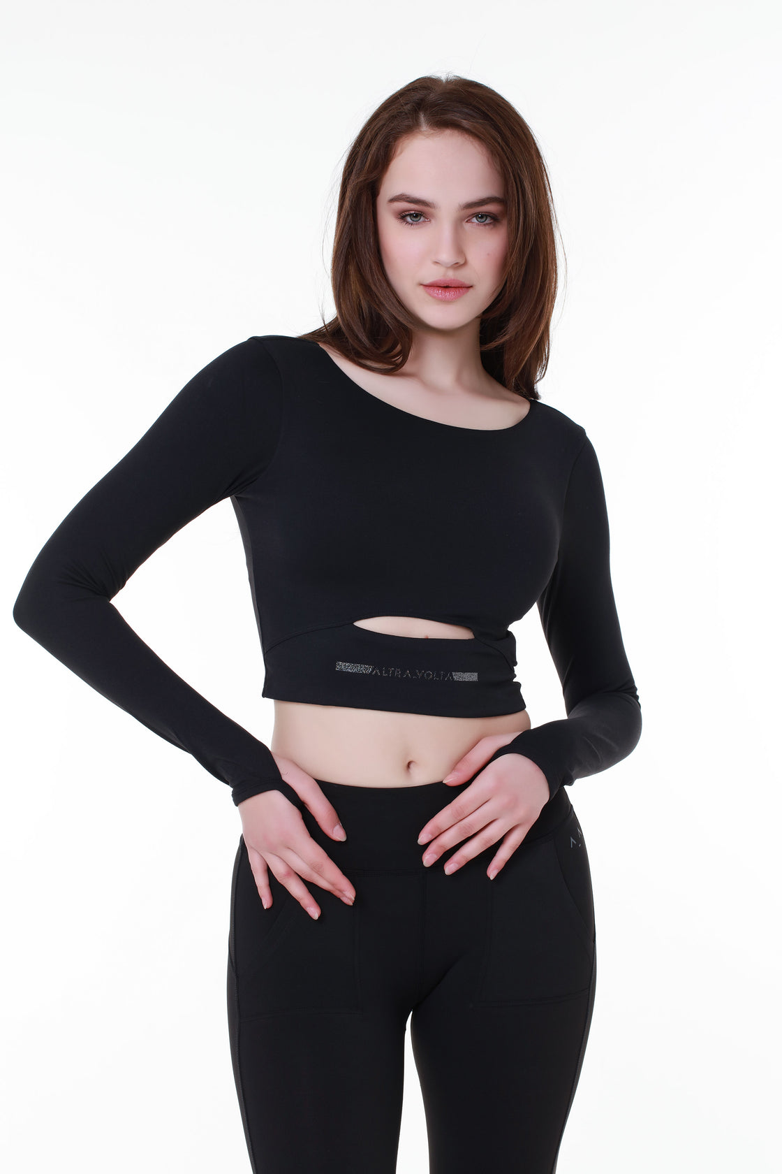 Sporty Cut-Out Black Top