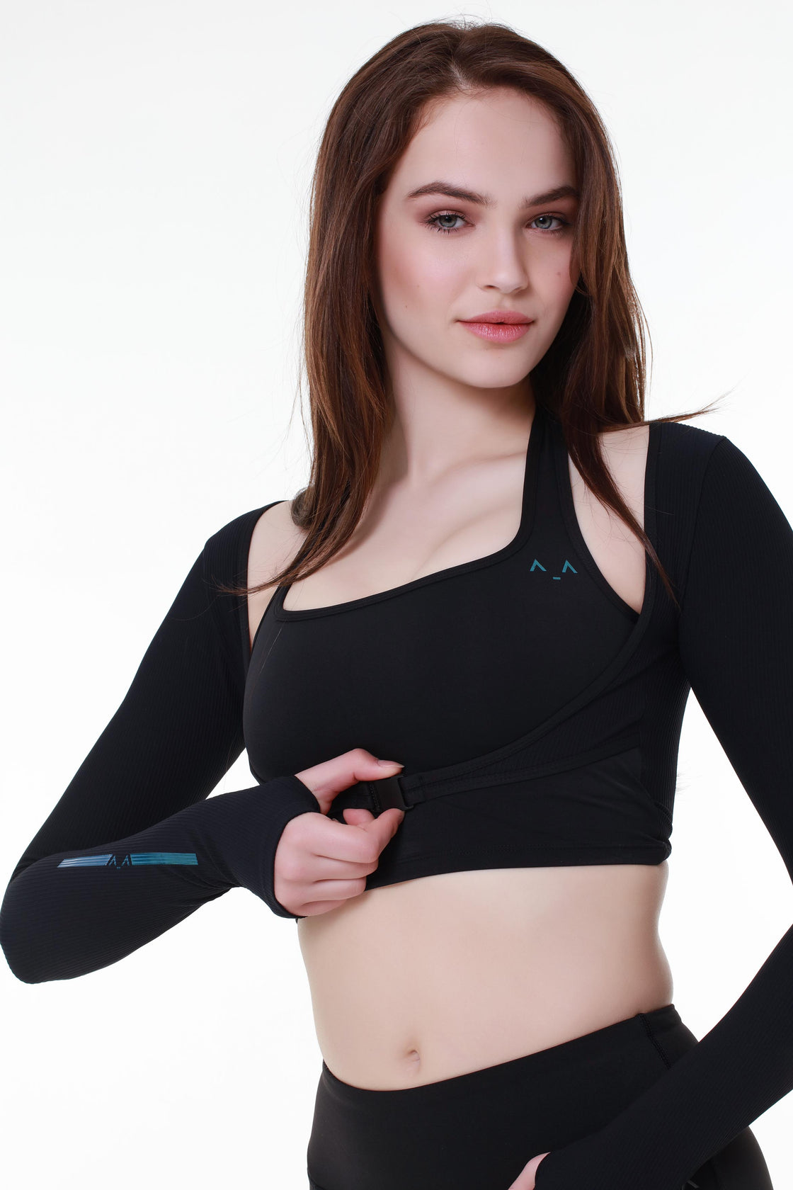 Black Sports Top with Extra Sleeves