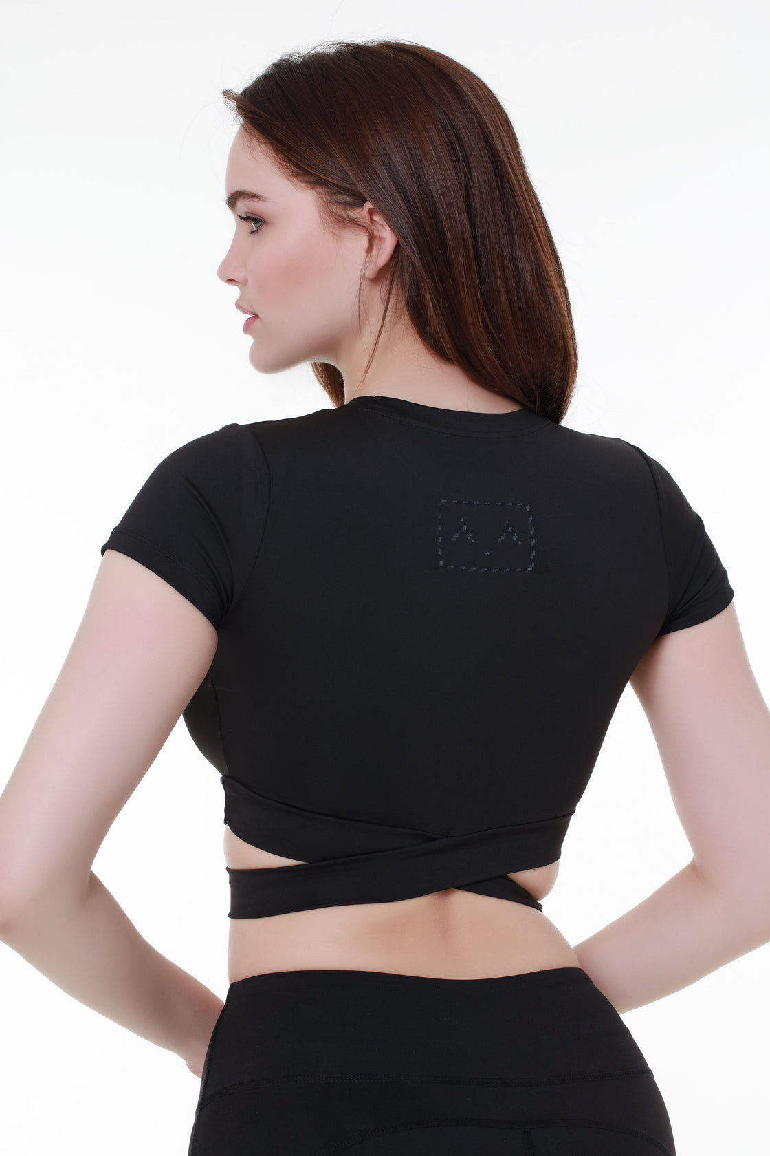 Black Cut-Out Short Sleeve Top