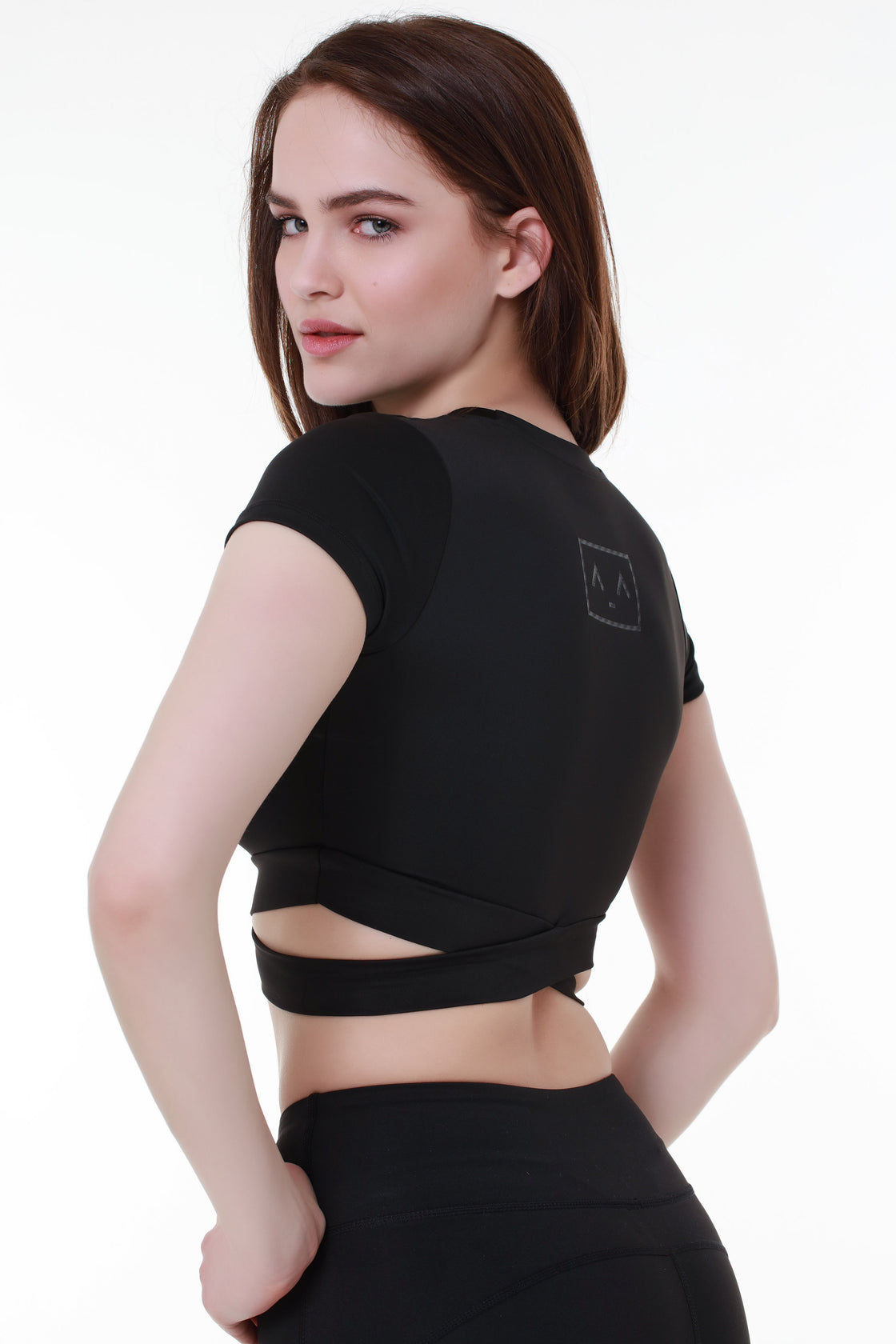 Black Cut-Out Short Sleeve Top