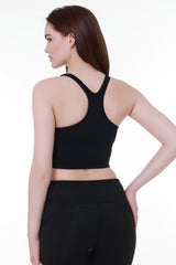 V-Back Black Sports Top