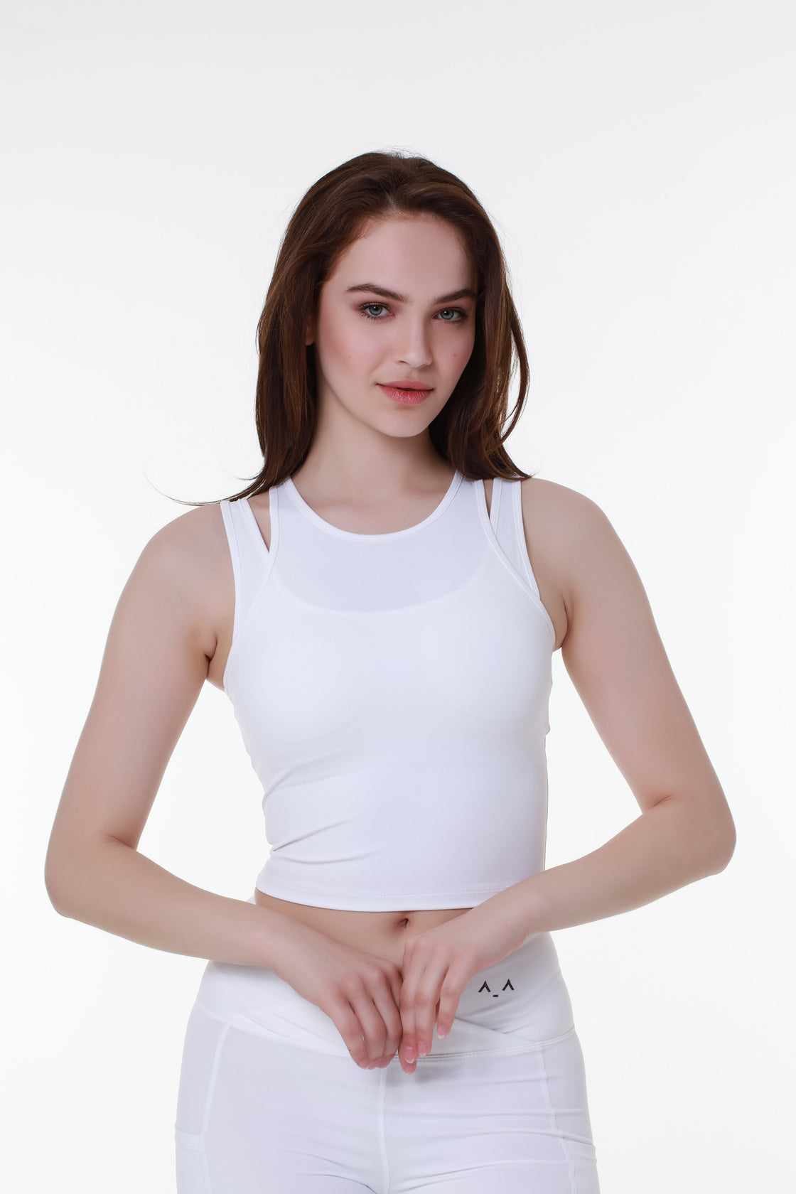 White Double Strap Cropped Top