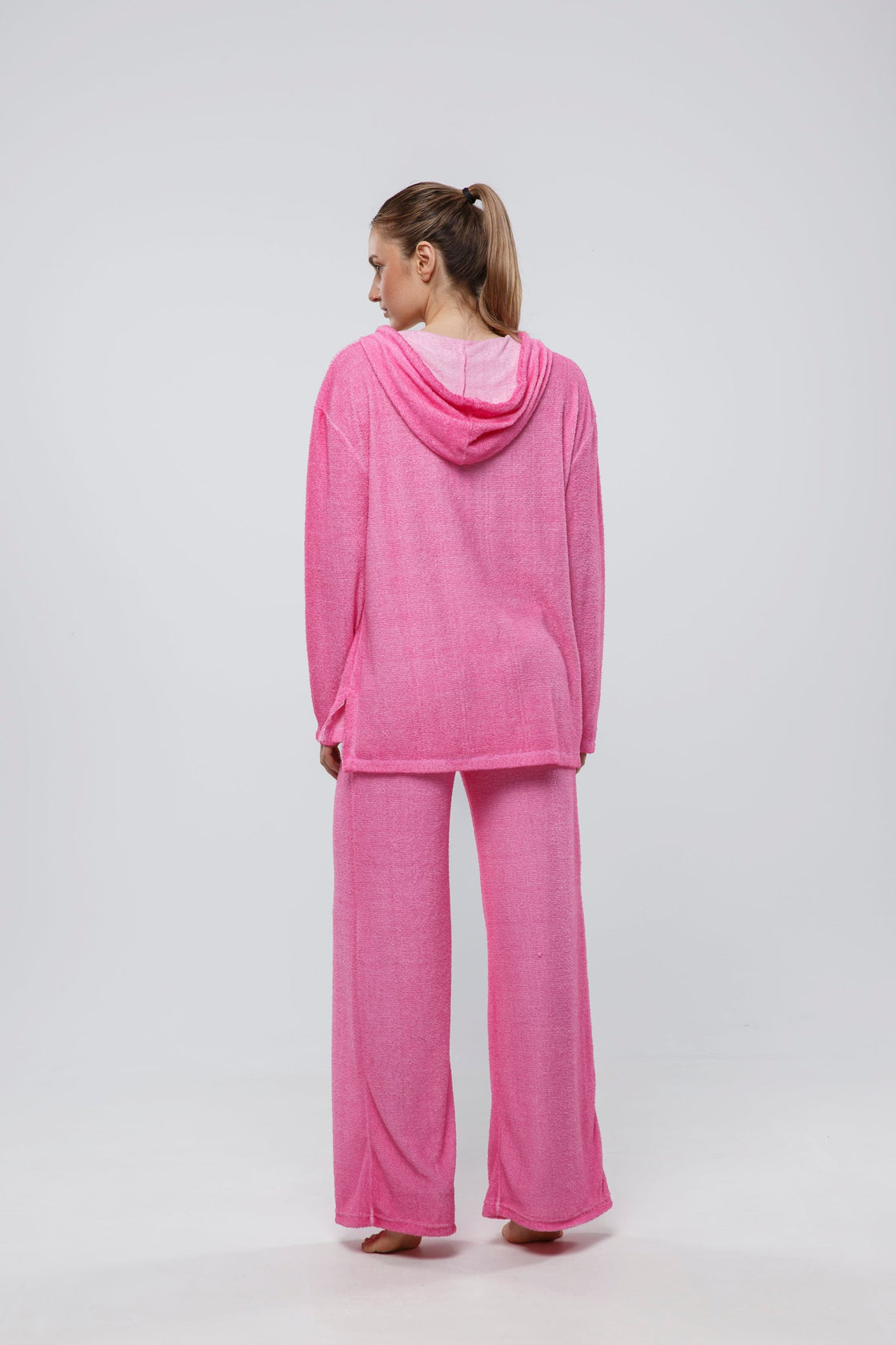 Signature Comfort Hot Pink Terry Cotton Sweatpants