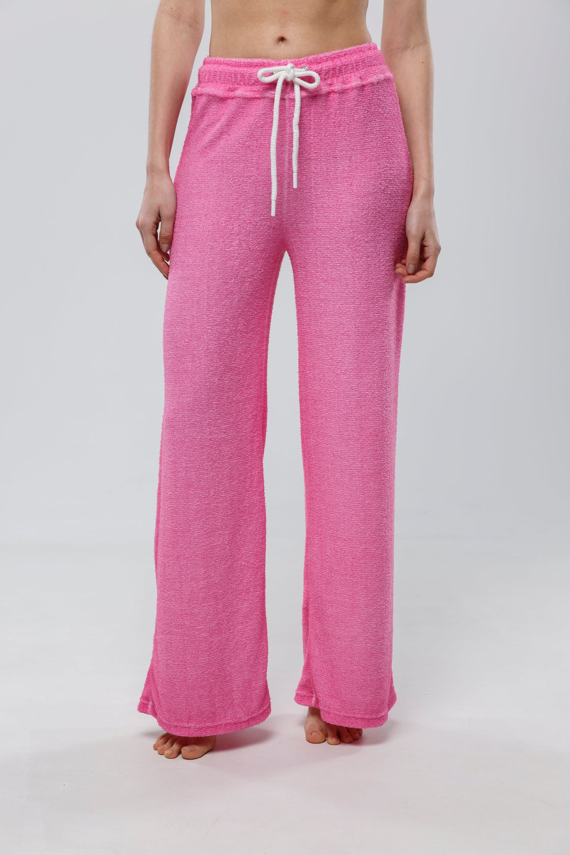 Signature Comfort Hot Pink Terry Cotton Sweatpants