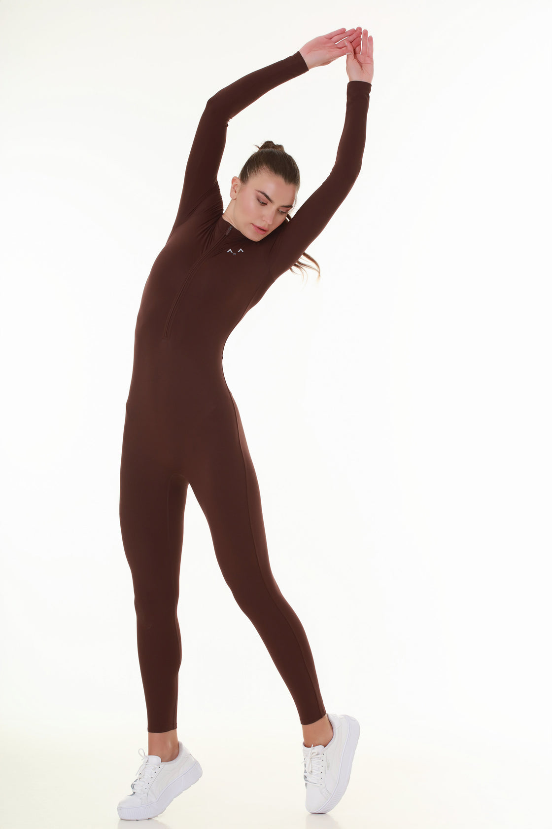 Chocolate Motion Zip Jumpsuit