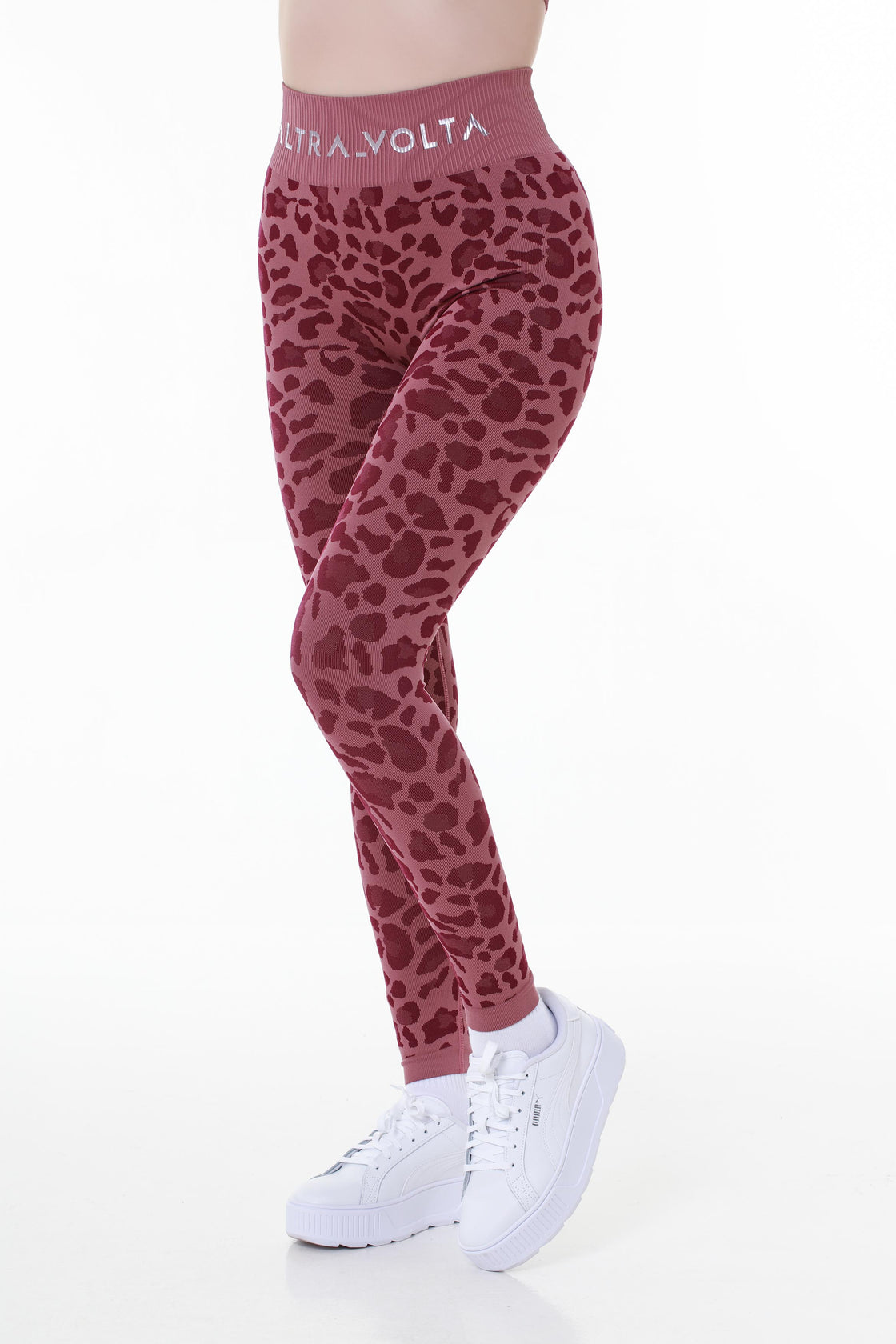 Urban Chic Magenta LeopardPrint Knitted Leggings