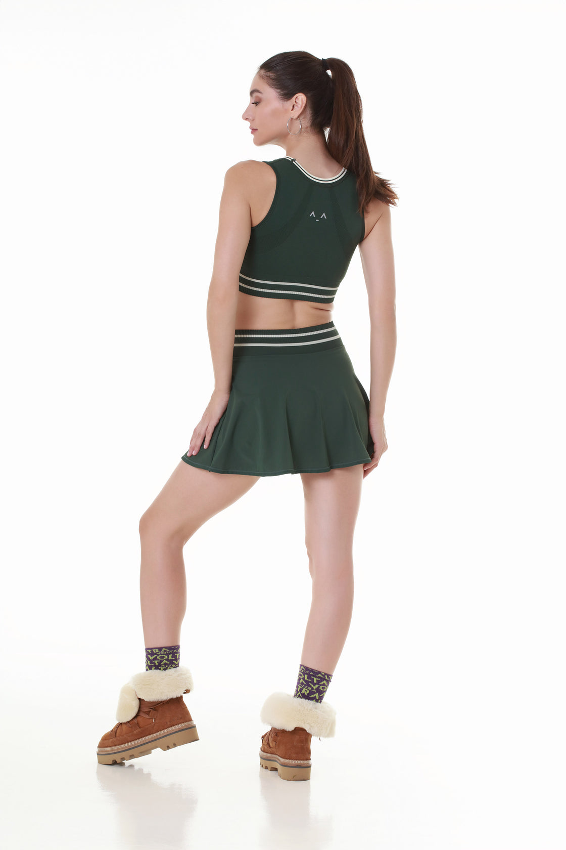 Sporty Stripe Green Skirt