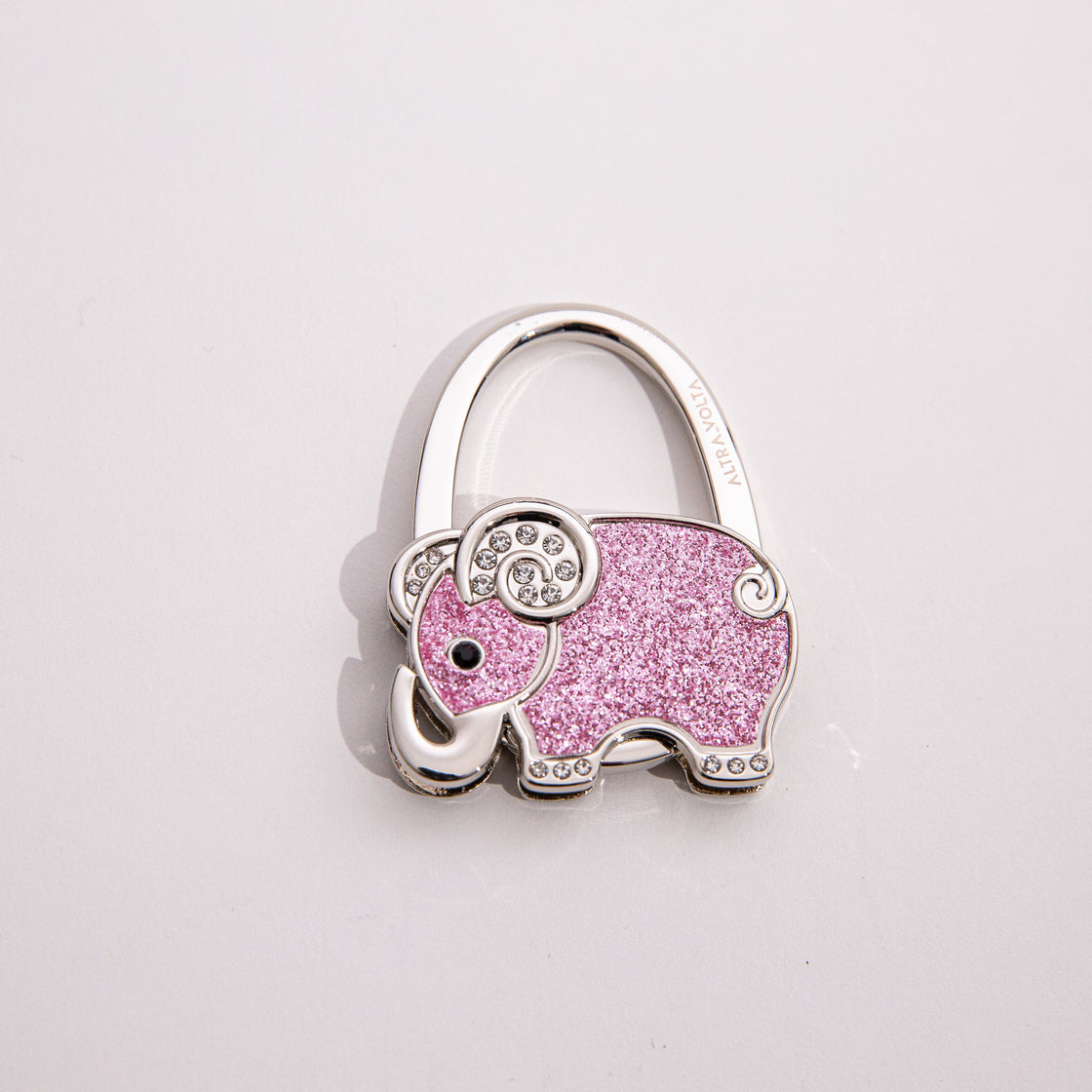 Sparkling Pink Elephant Bag Hook