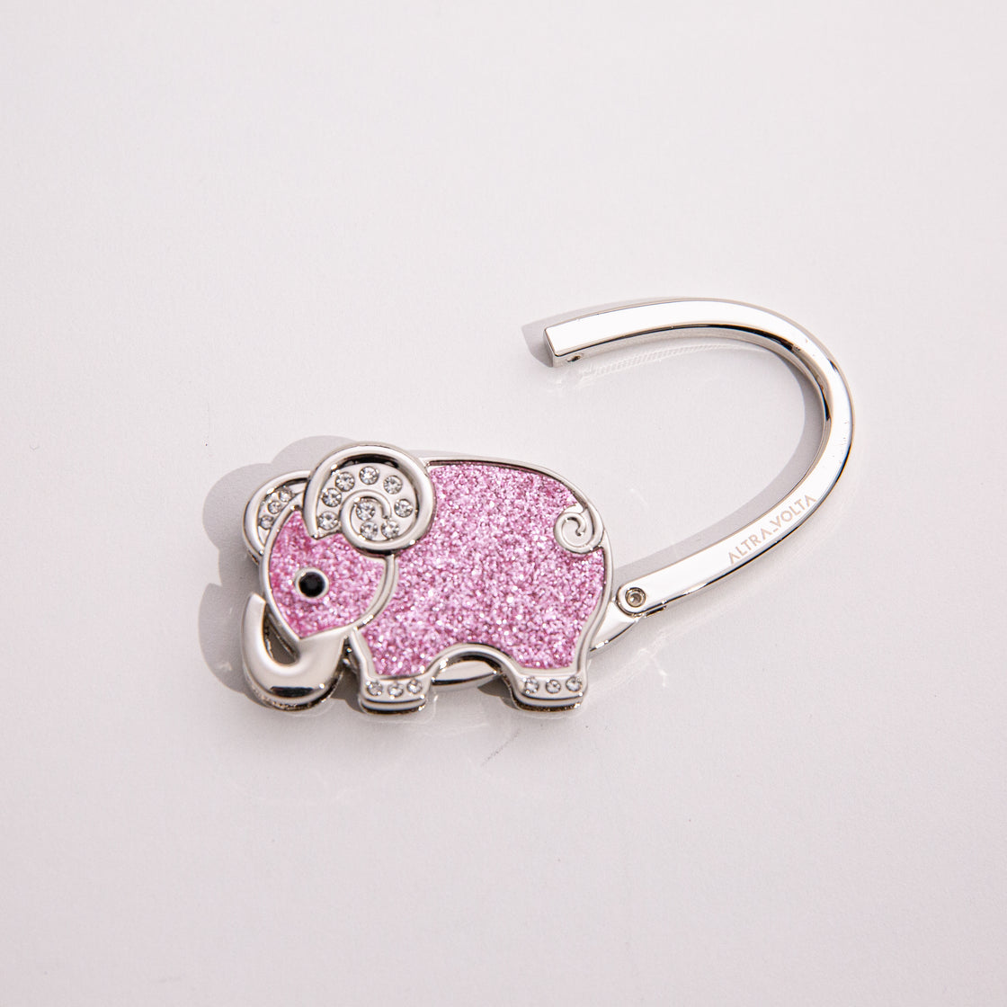 Sparkling Pink Elephant Bag Hook