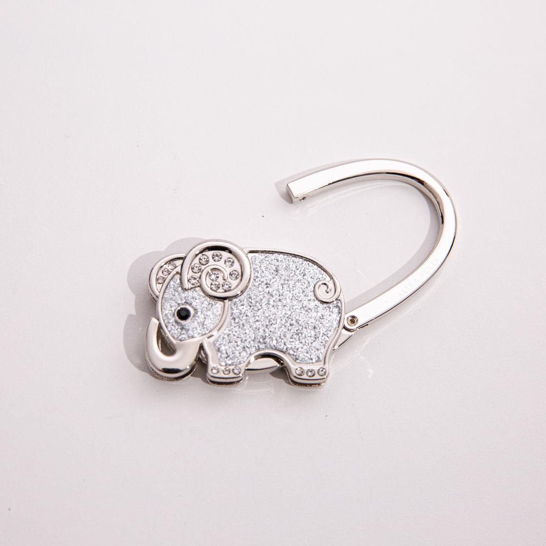 Sparkling Silver Elephant Bag Hook