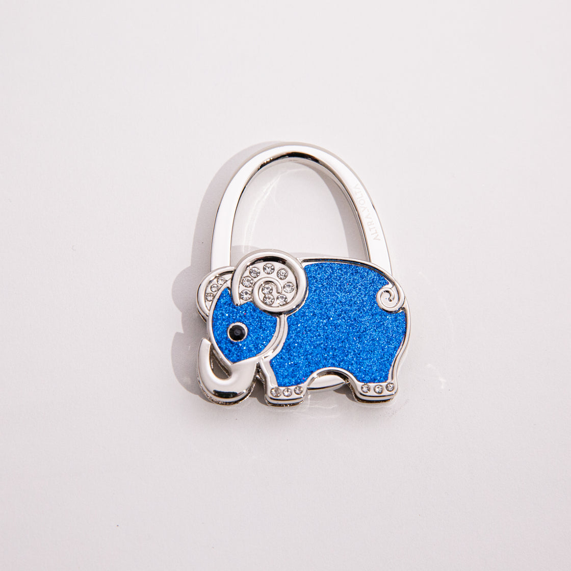 Sparkling Blue Elephant Bag Hook