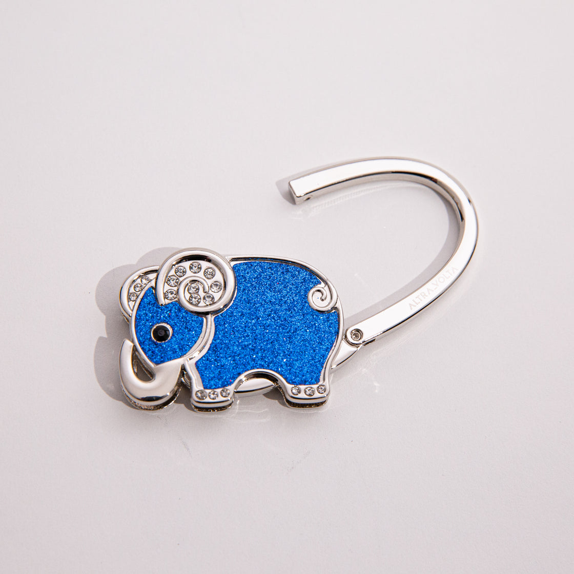 Sparkling Blue Elephant Bag Hook